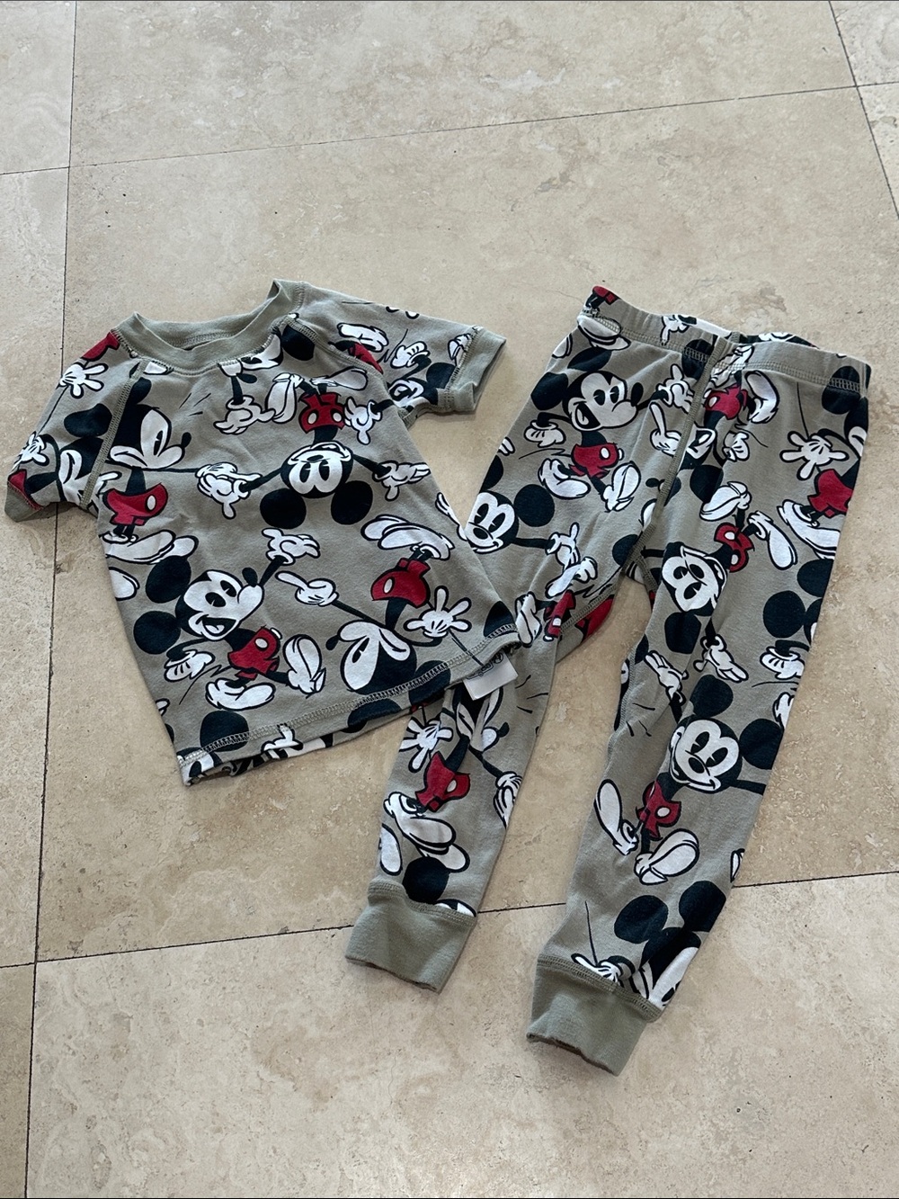 Disney Mickey Mouse Gray, Black & Red Kids Pajama Set